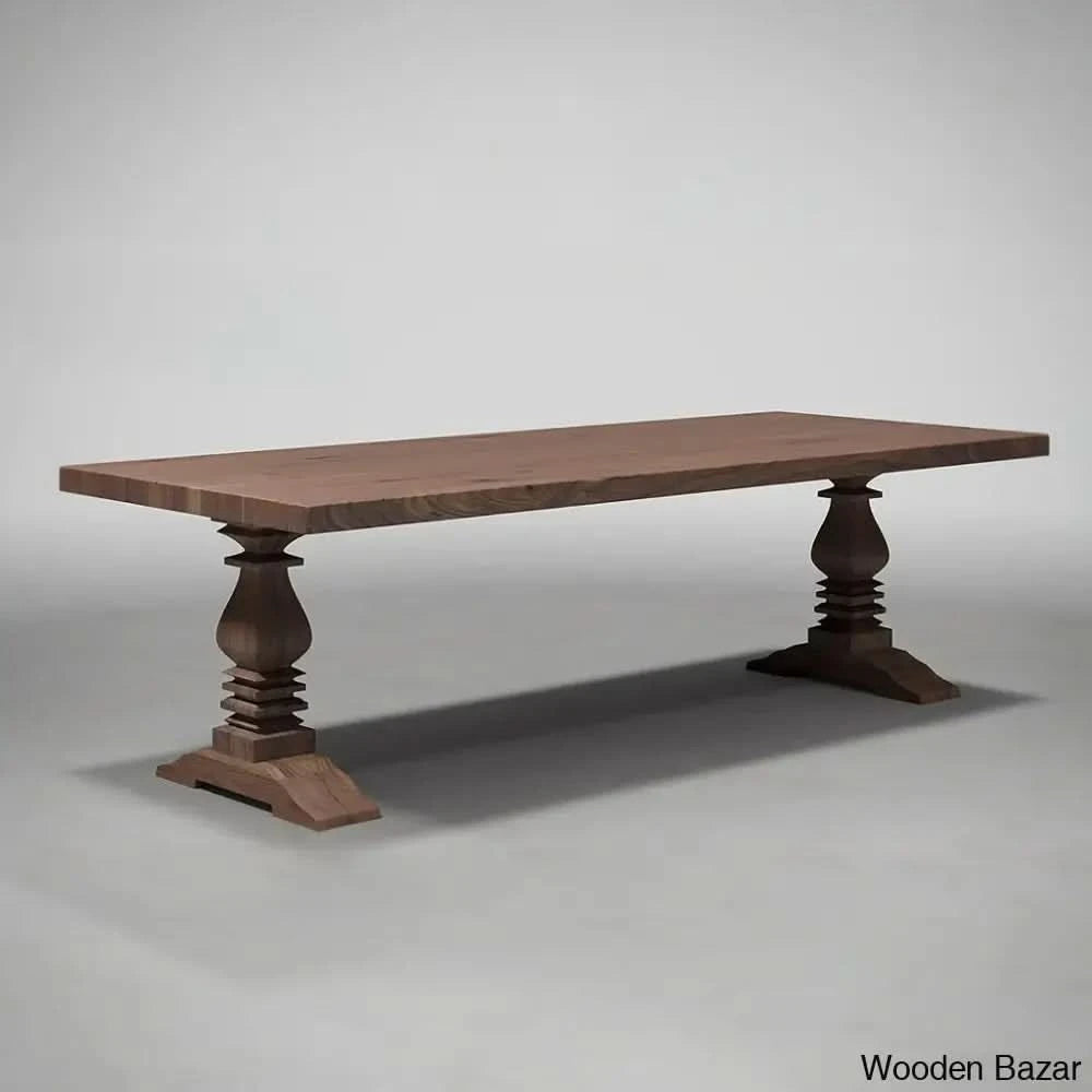Farrar New Vintage Look Modern Royal Dining Table - Wooden Bazar
