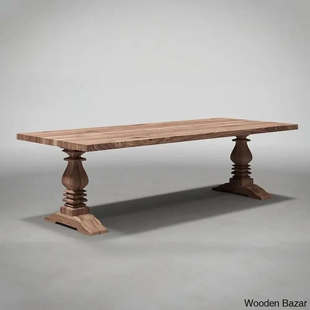 Farrar New Vintage Look Modern Royal Dining Table - Wooden Bazar
