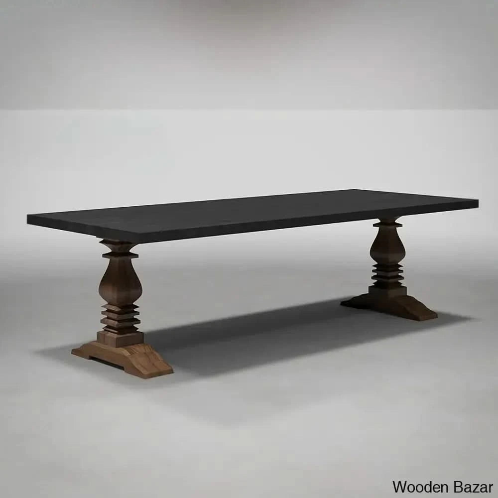 Farrar New Vintage Look Modern Royal Dining Table - Wooden Bazar