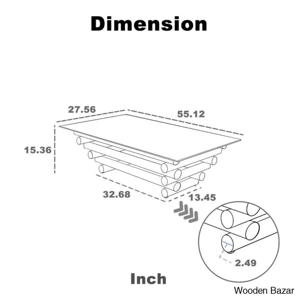 Faviolai Glass Top Single Coffee And Center Table