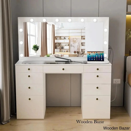 Feagle Vanity Dressing Table With Mirror And Lights