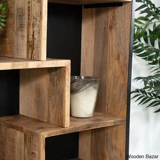 Fitz Crafted Comfort Cabinet Bookshelf With Metal Legs - Wooden Bazar