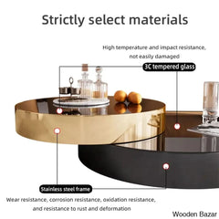 Flash Glass Top Nesting Coffee Table And Center Table