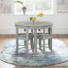 Fleetwood Modern 4 Seater Dining Table Set - Wooden Bazar