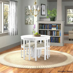 Fleetwood Modern 4 Seater Dining Table Set - Wooden Bazar