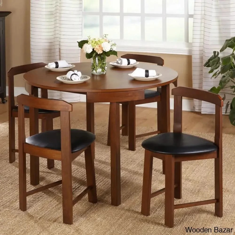Fleetwood Modern 4 Seater Dining Table Set - Wooden Bazar Walnut