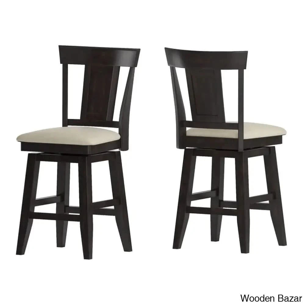 Fortvilleu Swivel Upholstered Counter And Bar Stool (Set Of 2)