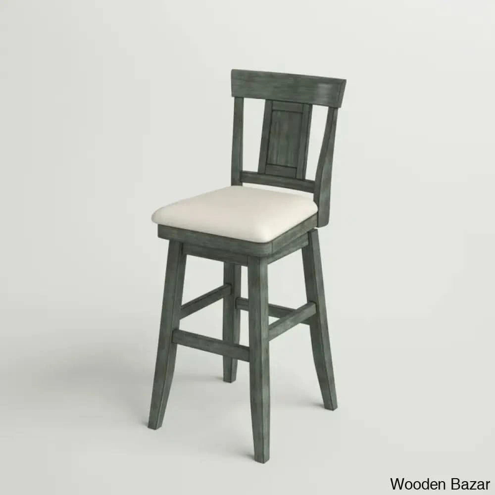 Fortvilleu Swivel Upholstered Counter And Bar Stool (Set Of 2) Antique Gray / Bar (30.59” Seat