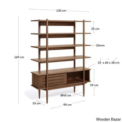 Freyr Endless Charm Solid Wood Carolin Bookshelf - Wooden Bazar