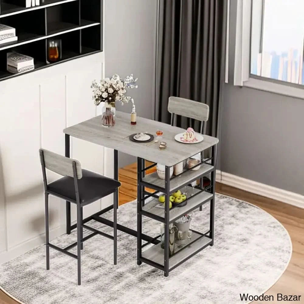 Gagley Stylish 2 Seater New Extendable Dining Set Gray