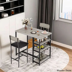 Gagley Stylish 2 Seater New Extendable Dining Set Gray
