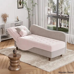 Garrison Velvet Upholstered Chaise Lounge - Wooden Bazar