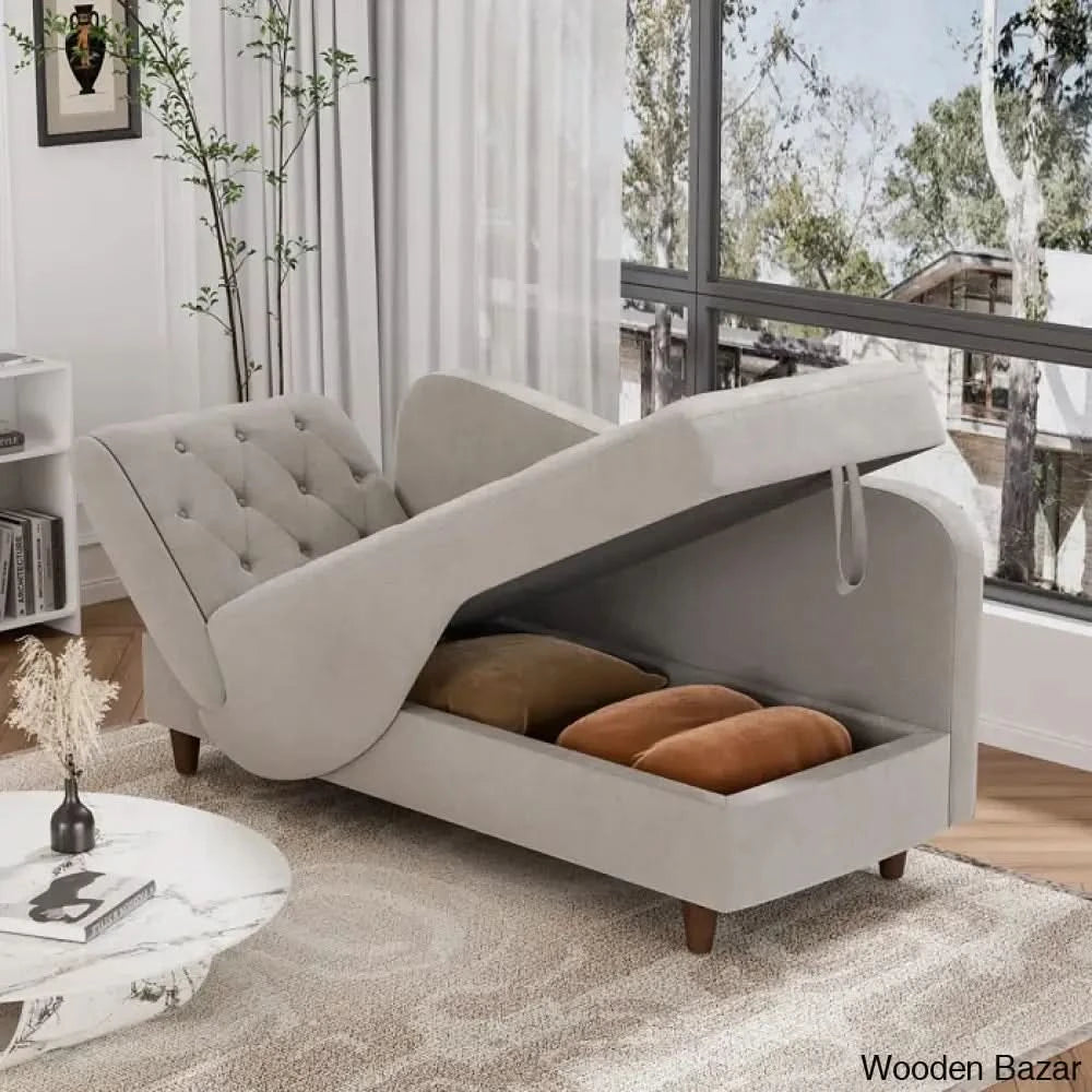 Garrison Velvet Upholstered Chaise Lounge - Wooden Bazar