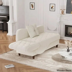 Garrison Velvet Upholstered Chaise Lounge - Wooden Bazar
