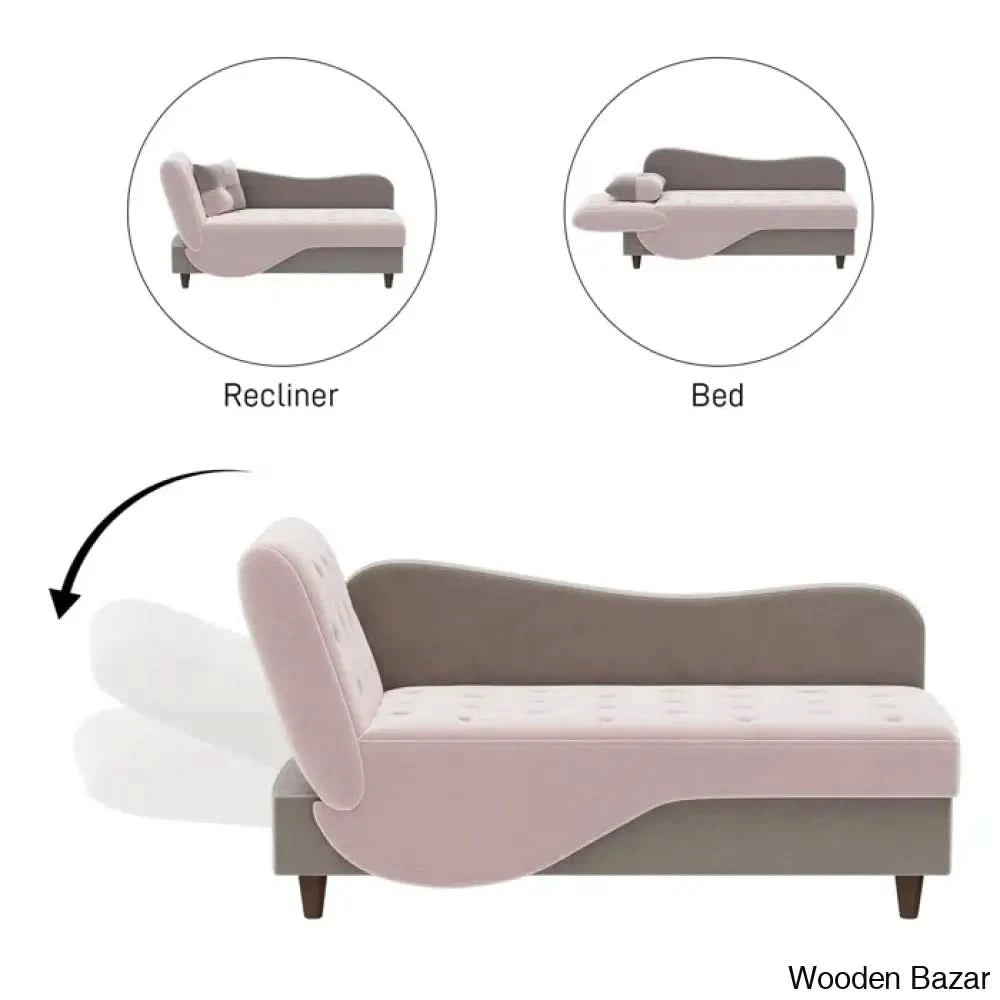 Garrison Velvet Upholstered Chaise Lounge - Wooden Bazar