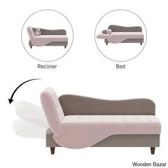 Garrison Velvet Upholstered Chaise Lounge - Wooden Bazar