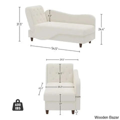 Garrison Velvet Upholstered Chaise Lounge - Wooden Bazar