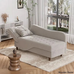 Garrison Velvet Upholstered Chaise Lounge - Wooden Bazar