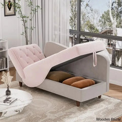Garrison Velvet Upholstered Chaise Lounge - Wooden Bazar