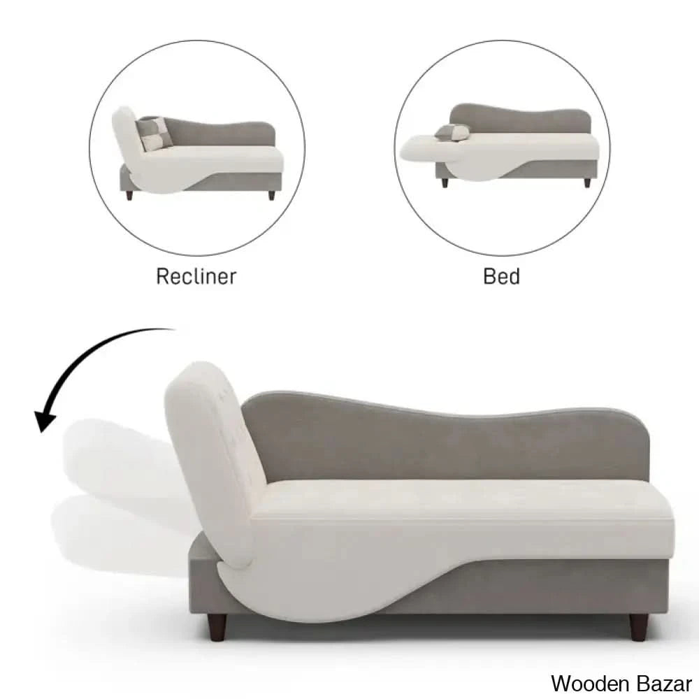 Garrison Velvet Upholstered Chaise Lounge - Wooden Bazar