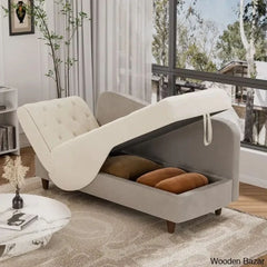 Garrison Velvet Upholstered Chaise Lounge - Wooden Bazar