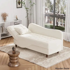 Garrison Velvet Upholstered Chaise Lounge - Wooden Bazar