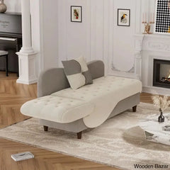 Garrison Velvet Upholstered Chaise Lounge - Wooden Bazar