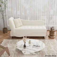 Garrison Velvet Upholstered Chaise Lounge - Wooden Bazar