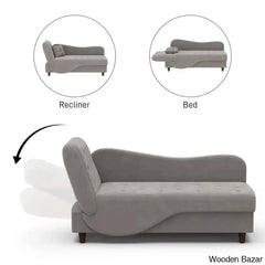 Garrison Velvet Upholstered Chaise Lounge - Wooden Bazar