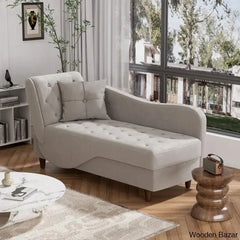 Garrison Velvet Upholstered Chaise Lounge - Wooden Bazar Gray