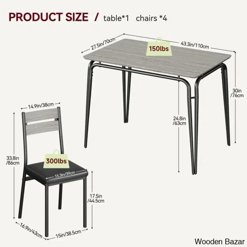 Gary Luxury 4 Seater Dining Table Set For Homes