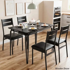 Gary Luxury 4 Seater Dining Table Set For Homes Black