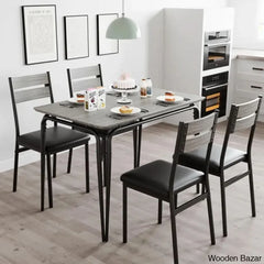 Gary Luxury 4 Seater Dining Table Set For Homes Gray