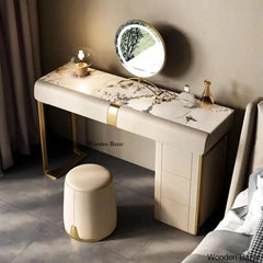 Geldmacher Vanity Dressing Table With Lighted Mirror And Stool