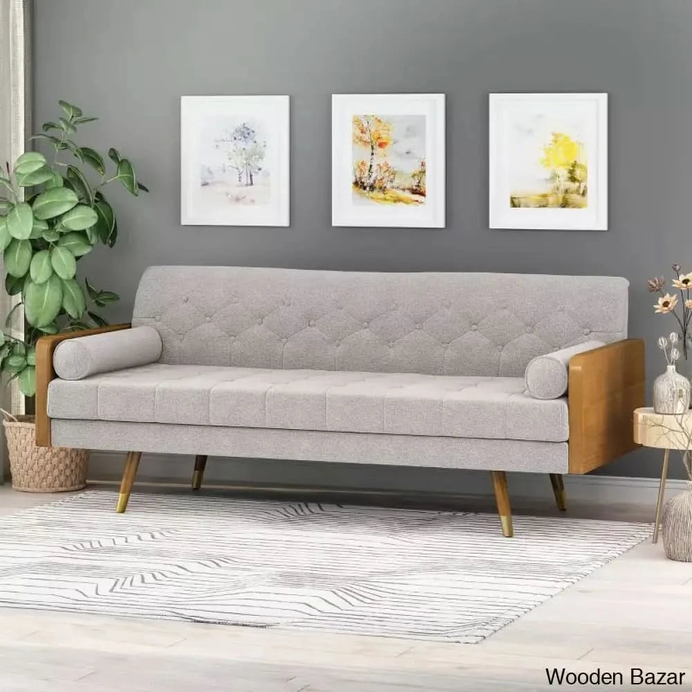 Genesis Modish Mid-Century Modern Sofa In Sleek Design Meets Timeless Comfort Beige