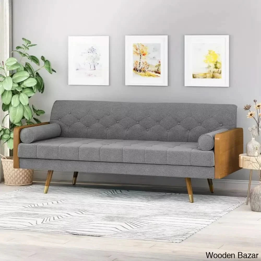 Genesis Modish Mid-Century Modern Sofa In Sleek Design Meets Timeless Comfort Grey