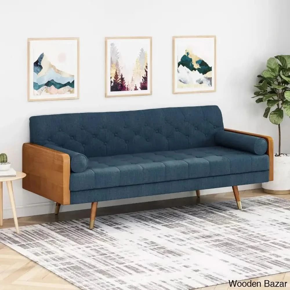 Genesis Modish Mid-Century Modern Sofa In Sleek Design Meets Timeless Comfort Navy Blue