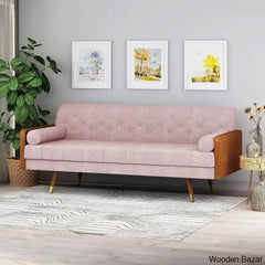 Genesis Modish Mid-Century Modern Sofa In Sleek Design Meets Timeless Comfort Pink