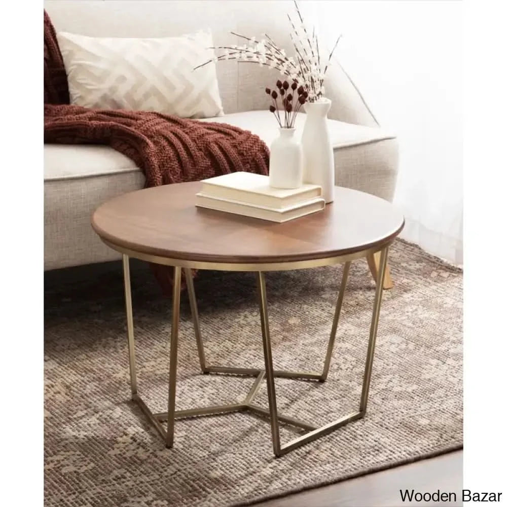 Gerardon Solid Wood Top Coffee And Center Table