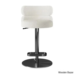 Giacamoy Adjustable Height Swivel Velvet Counter And Bar Stool In Stainless Steel - Modern Design
