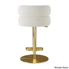 Giacamoy Adjustable Height Swivel Velvet Counter And Bar Stool In Stainless Steel - Modern Design