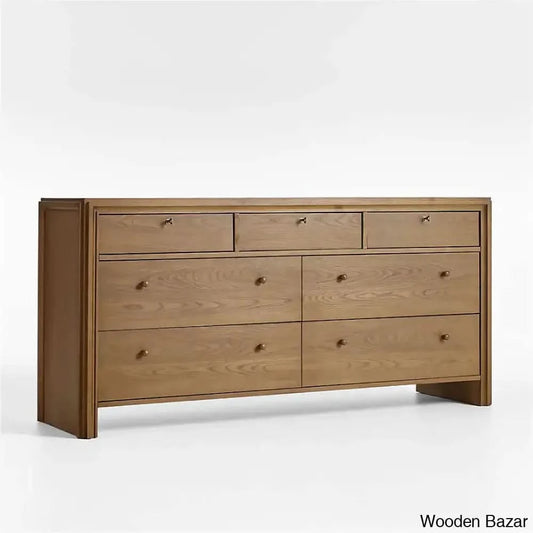 Giselle Elegant Efficiency Solid Wood Caldwell Barley 7-Drawer Chest