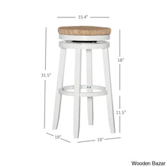 Granvillev Swivel Solid Wood Woven Seat Bar & Counter Stool