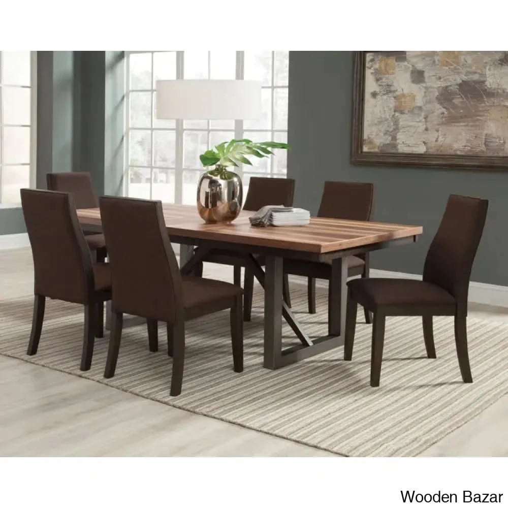 Graydon 6 Seater Extendable Dining Table Set For Modern Homes