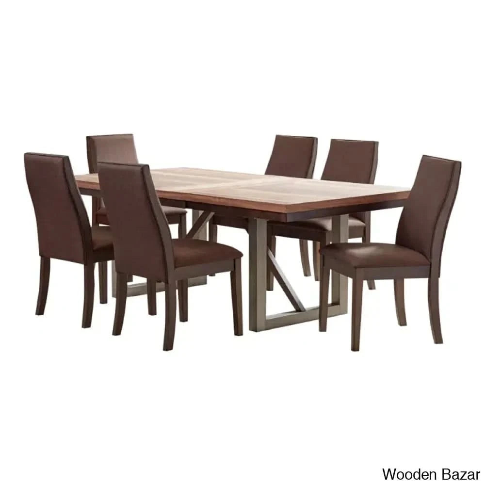 Graydon 6 Seater Extendable Dining Table Set For Modern Homes