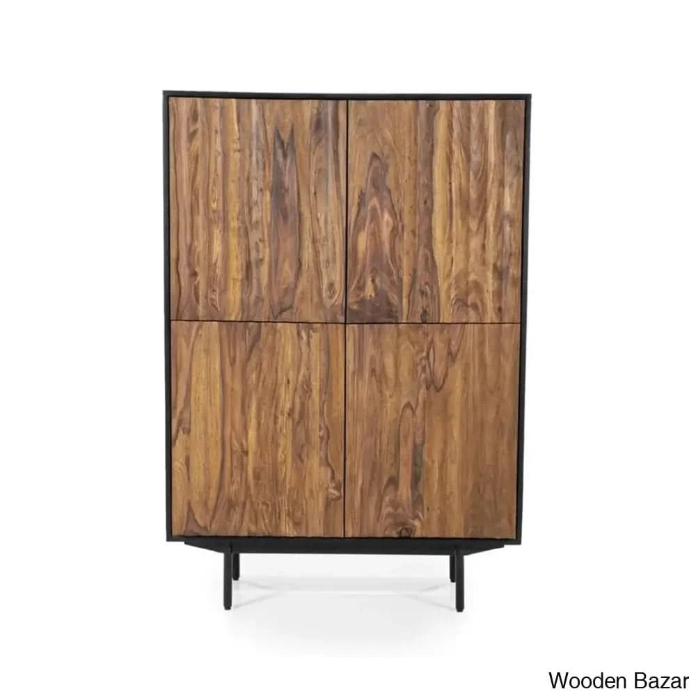 Greesham Sophistication Redefined Solid Wood Storage Cabinet - Wooden Bazar