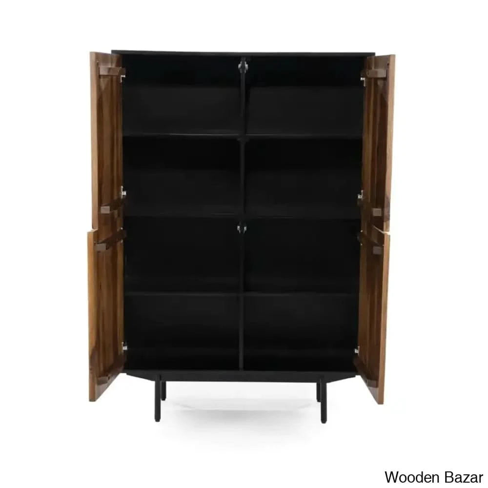 Greesham Sophistication Redefined Solid Wood Storage Cabinet - Wooden Bazar