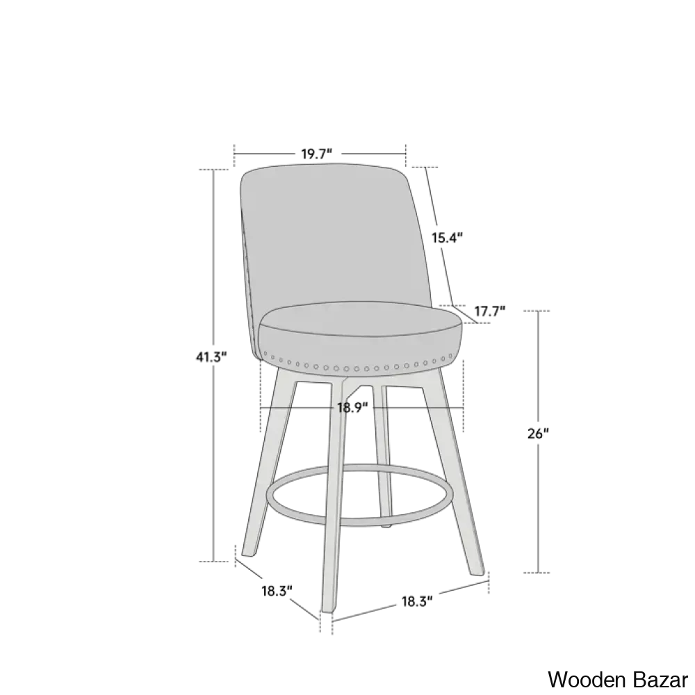 Griggstownz Swivel Upholstered 26’’ Counter Stool (Set Of 2)