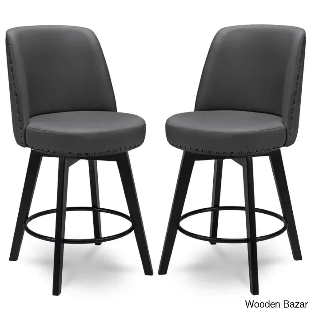 Griggstownz Swivel Upholstered 26’’ Counter Stool (Set Of 2)