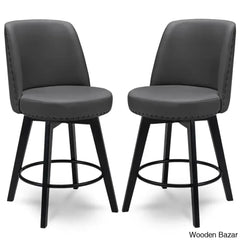 Griggstownz Swivel Upholstered 26’’ Counter Stool (Set Of 2)